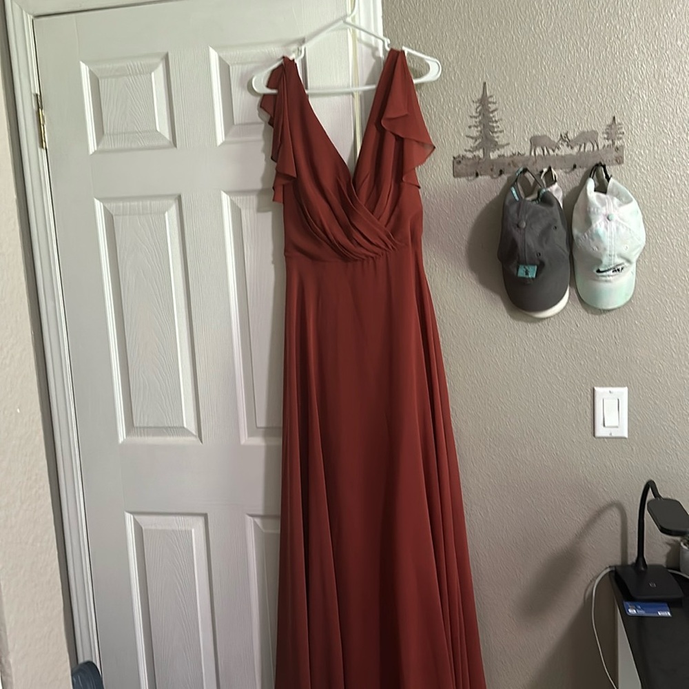 Terracotta David’s bridal dress